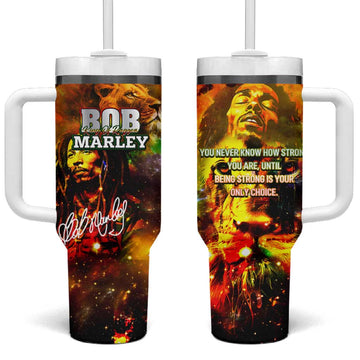 Bob King Of Reggae Rastafari Lion Tumbler With Handle You Never Know How Strong You Are DT02