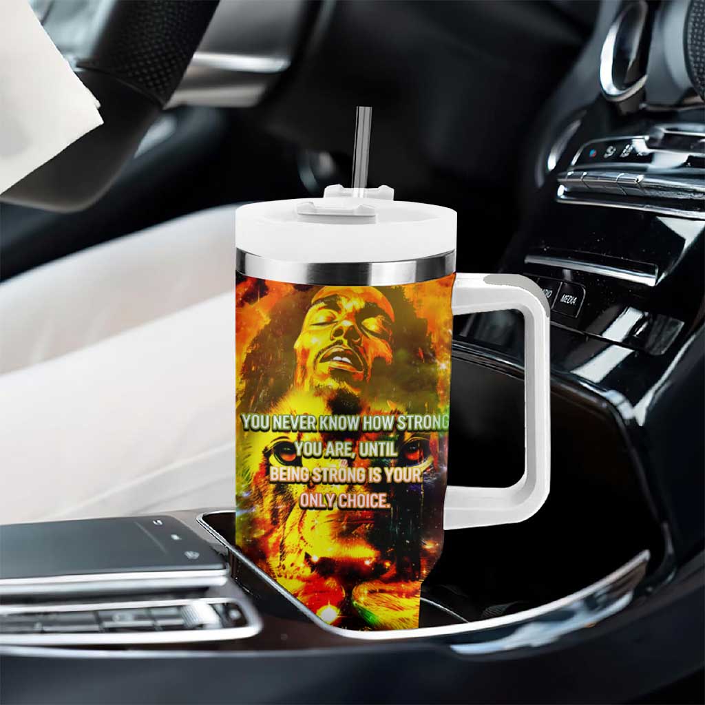 Bob King Of Reggae Rastafari Lion Tumbler With Handle You Never Know How Strong You Are DT02
