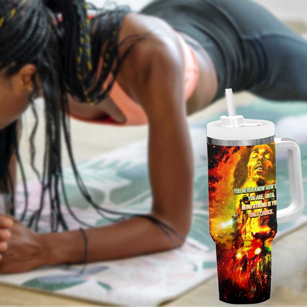 Bob King Of Reggae Rastafari Lion Tumbler With Handle You Never Know How Strong You Are DT02