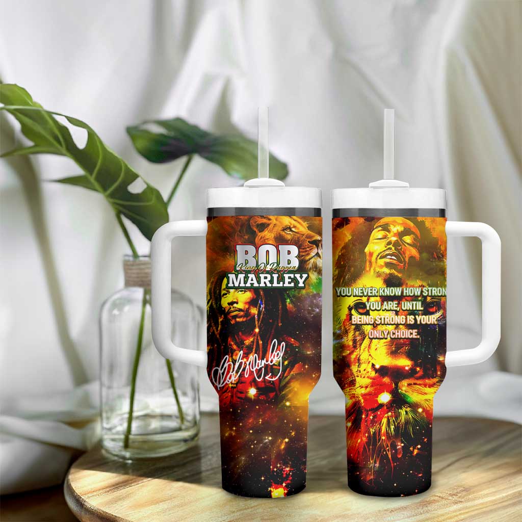 Bob King Of Reggae Rastafari Lion Tumbler With Handle You Never Know How Strong You Are DT02