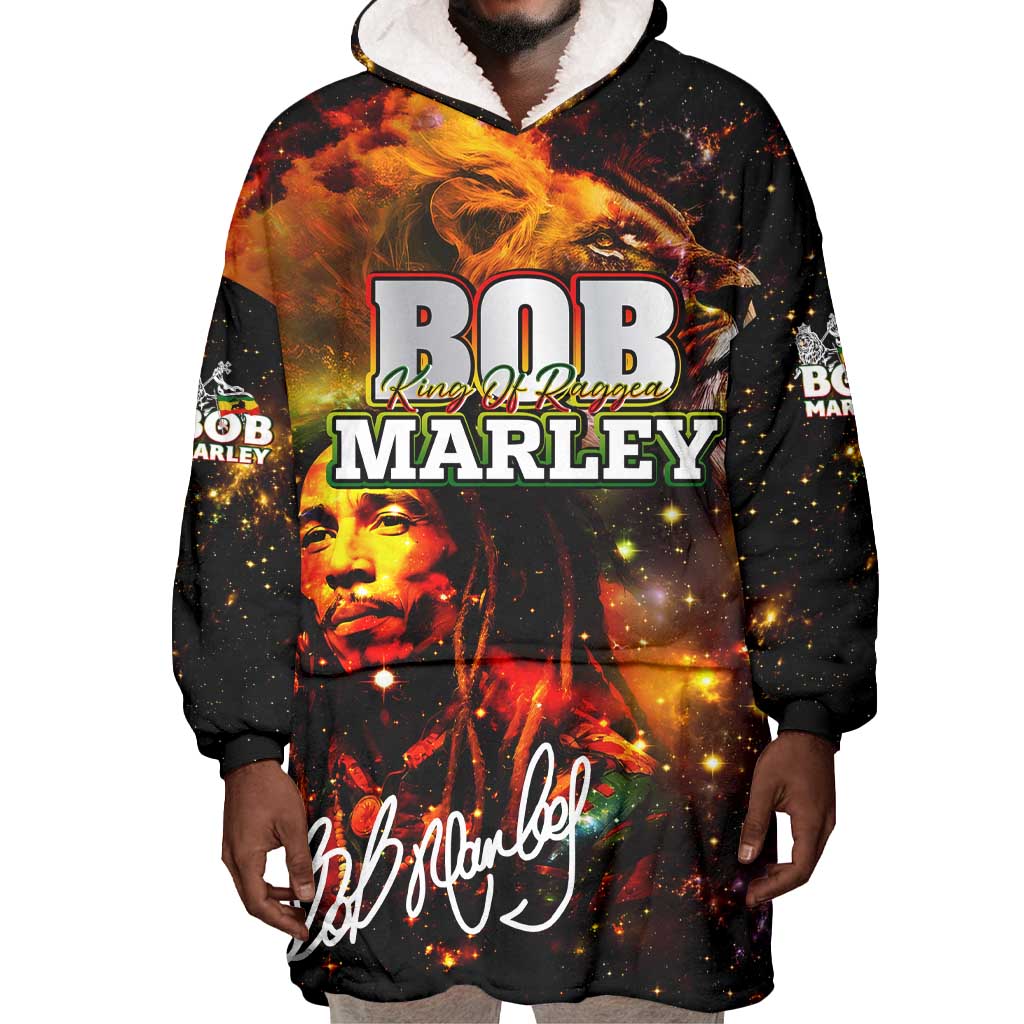 Bob King Of Reggae Rastafari Lion Wearable Blanket Hoodie You Never Know How Strong You Are DT02