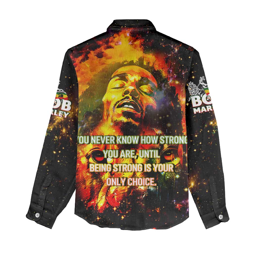 Bob King Of Reggae Rastafari Lion Women Casual Shirt You Never Know How Strong You Are DT02
