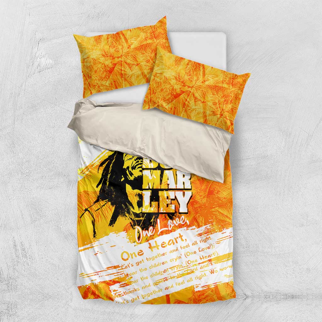 Legend Bob Reggae Afro Bedding Set One Love One Heart Tropical Leaf DT02