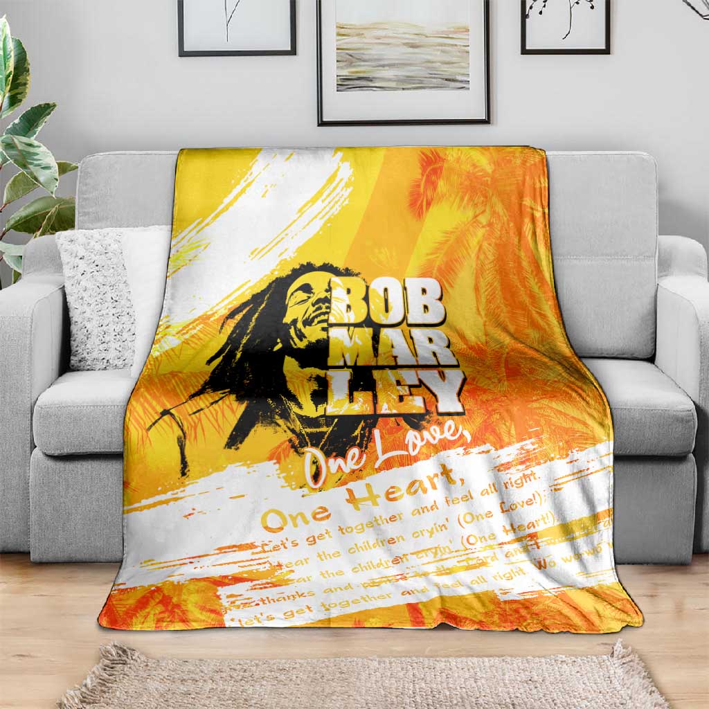 Legend Bob Reggae Afro Blanket One Love One Heart Tropical Leaf DT02