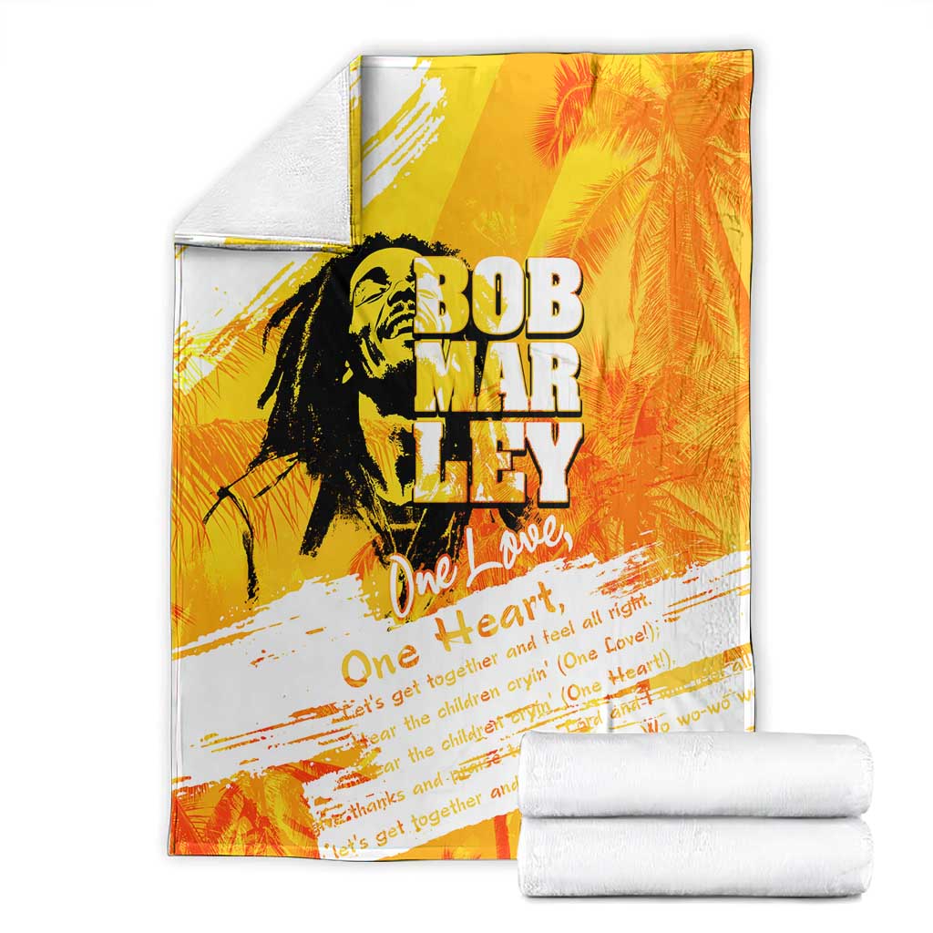 Legend Bob Reggae Afro Blanket One Love One Heart Tropical Leaf DT02