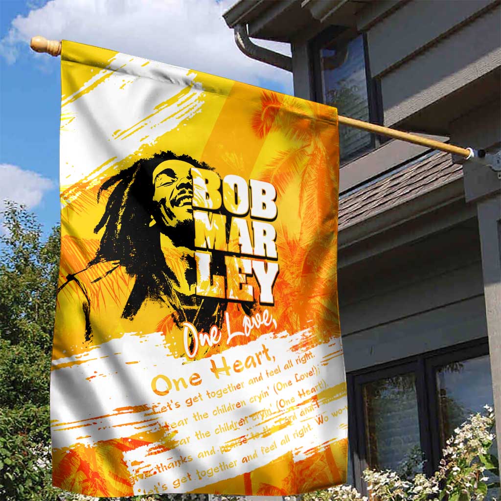 Legend Bob Reggae Afro Garden Flag One Love One Heart Tropical Leaf DT02