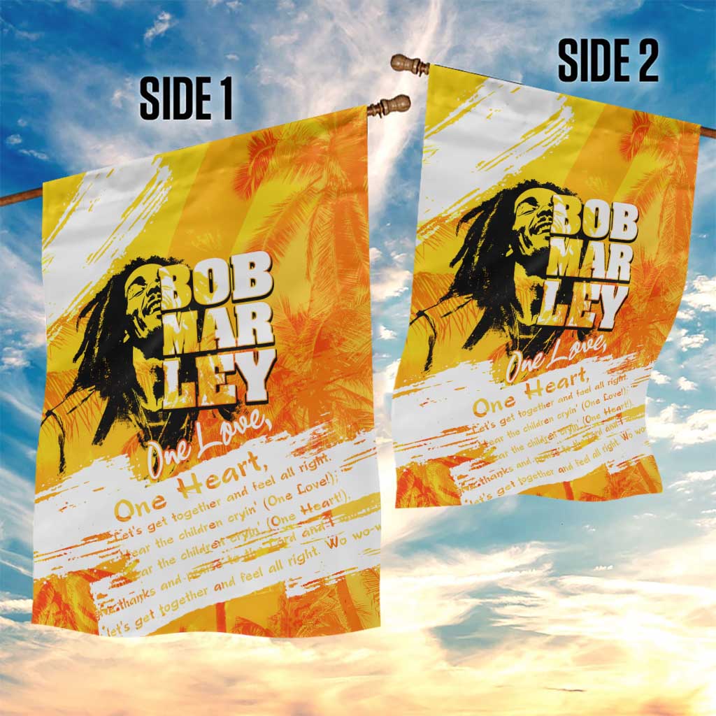 Legend Bob Reggae Afro Garden Flag One Love One Heart Tropical Leaf DT02