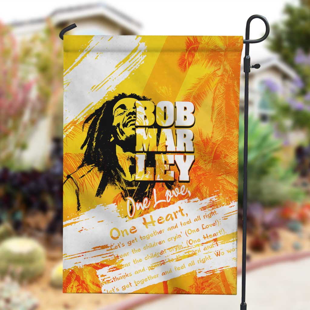 Legend Bob Reggae Afro Garden Flag One Love One Heart Tropical Leaf DT02
