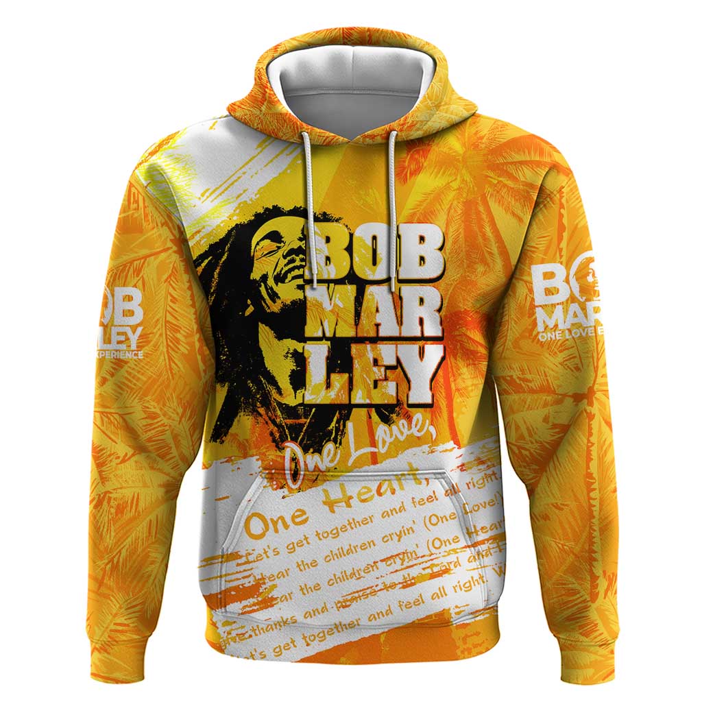 Legend Bob Reggae Hoodie One Love One Heart Tropical Leaf DT02