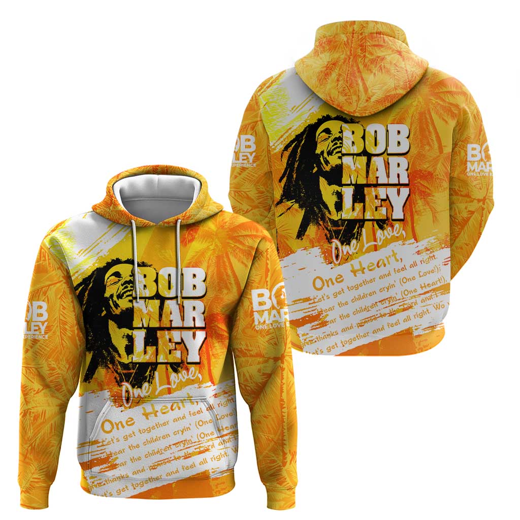 Legend Bob Reggae Hoodie One Love One Heart Tropical Leaf DT02