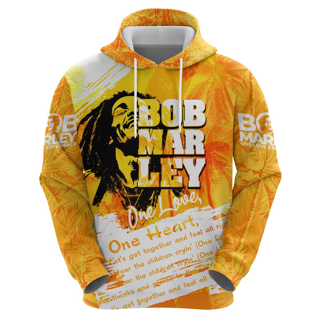 Legend Bob Reggae Hoodie One Love One Heart Tropical Leaf DT02