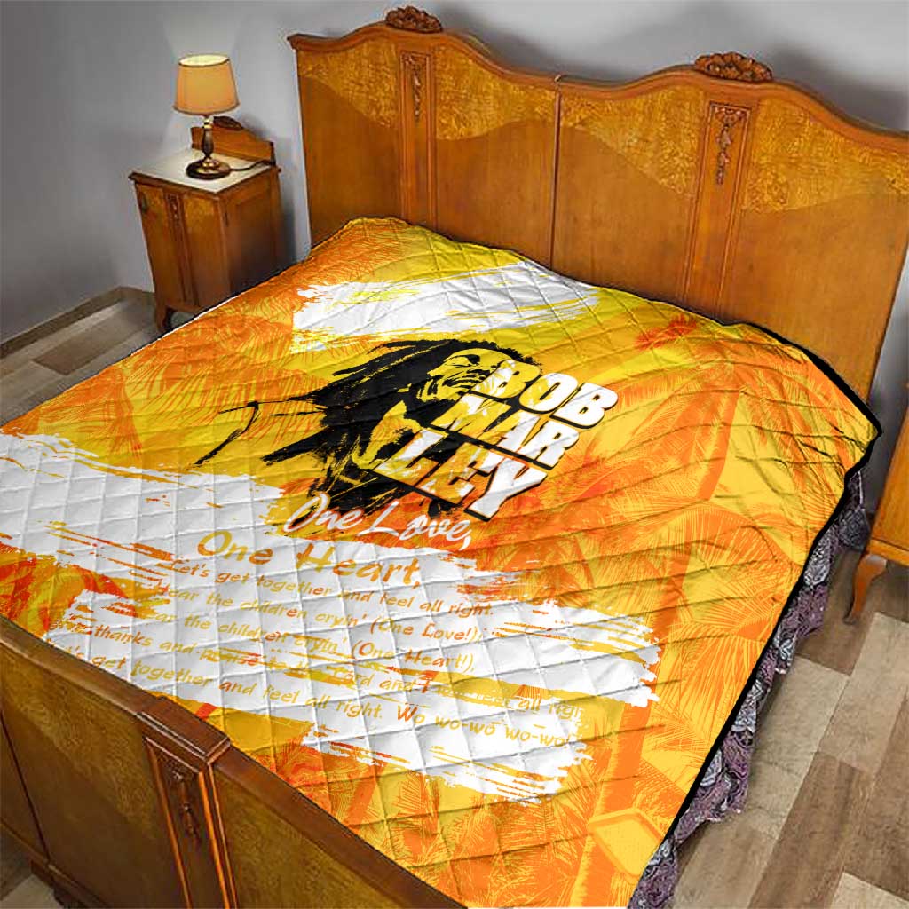 Legend Bob Reggae Afro Quilt One Love One Heart Tropical Leaf DT02