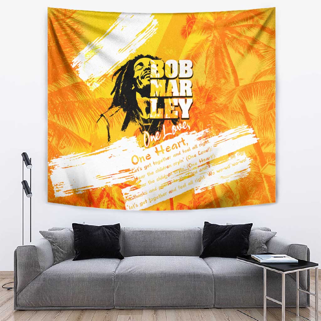 Legend Bob Reggae Afro Tapestry One Love One Heart Tropical Leaf DT02