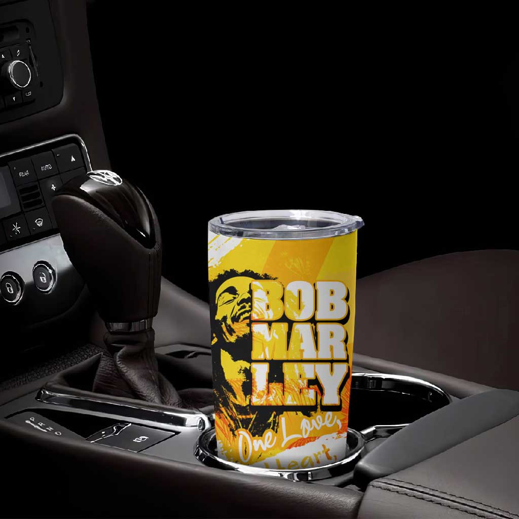 Legend Bob Reggae Afro Tumbler Cup One Love One Heart Tropical Leaf DT02