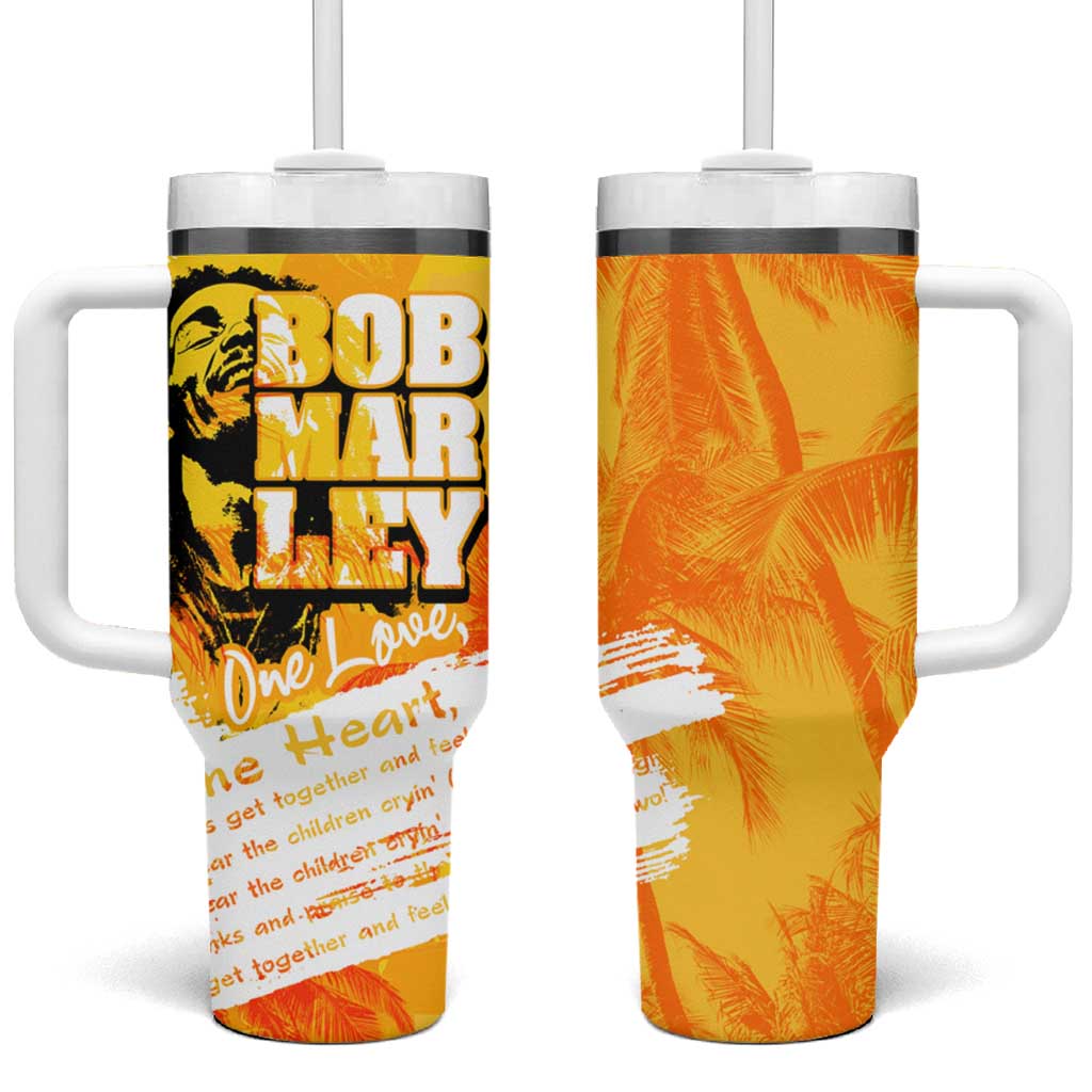 Legend Bob Reggae Afro Tumbler With Handle One Love One Heart Tropical Leaf DT02