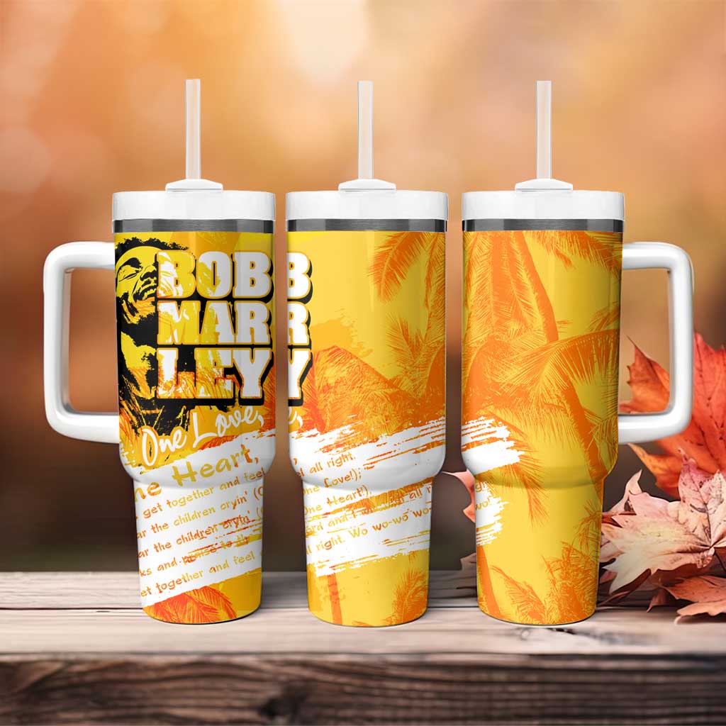 Legend Bob Reggae Afro Tumbler With Handle One Love One Heart Tropical Leaf DT02