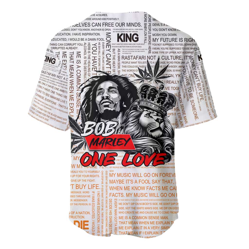 Afro King of Reggae Legend Bob Baseball Jersey Rastafari Lion Cannabis Typography Style DT02