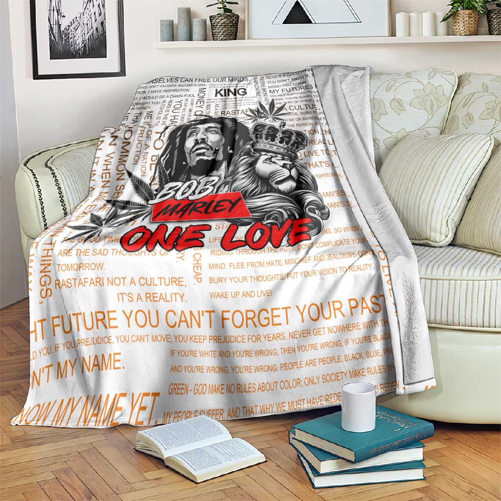 Afro King of Reggae Legend Bob Blanket Rastafari Lion Cannabis Typography Style DT02