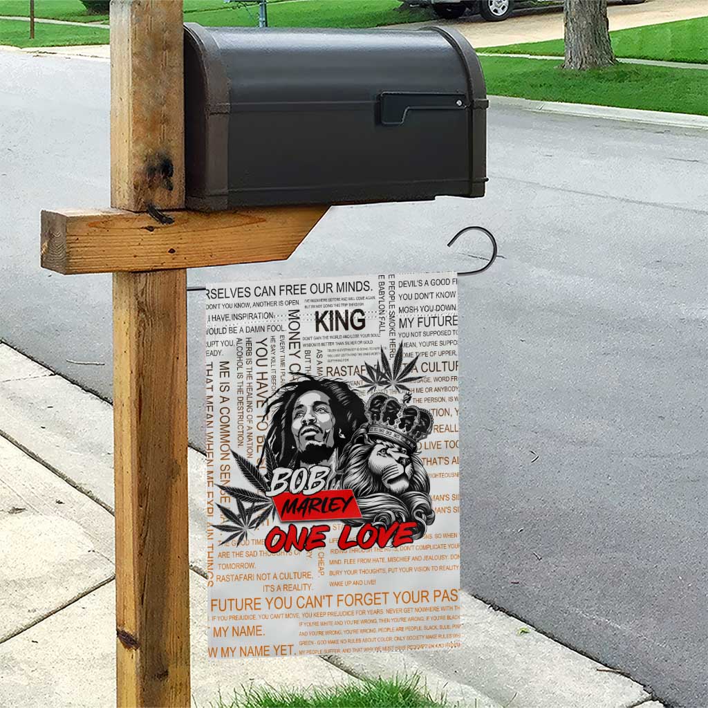 Afro King of Reggae Legend Bob Garden Flag Rastafari Lion Cannabis Typography Style DT02