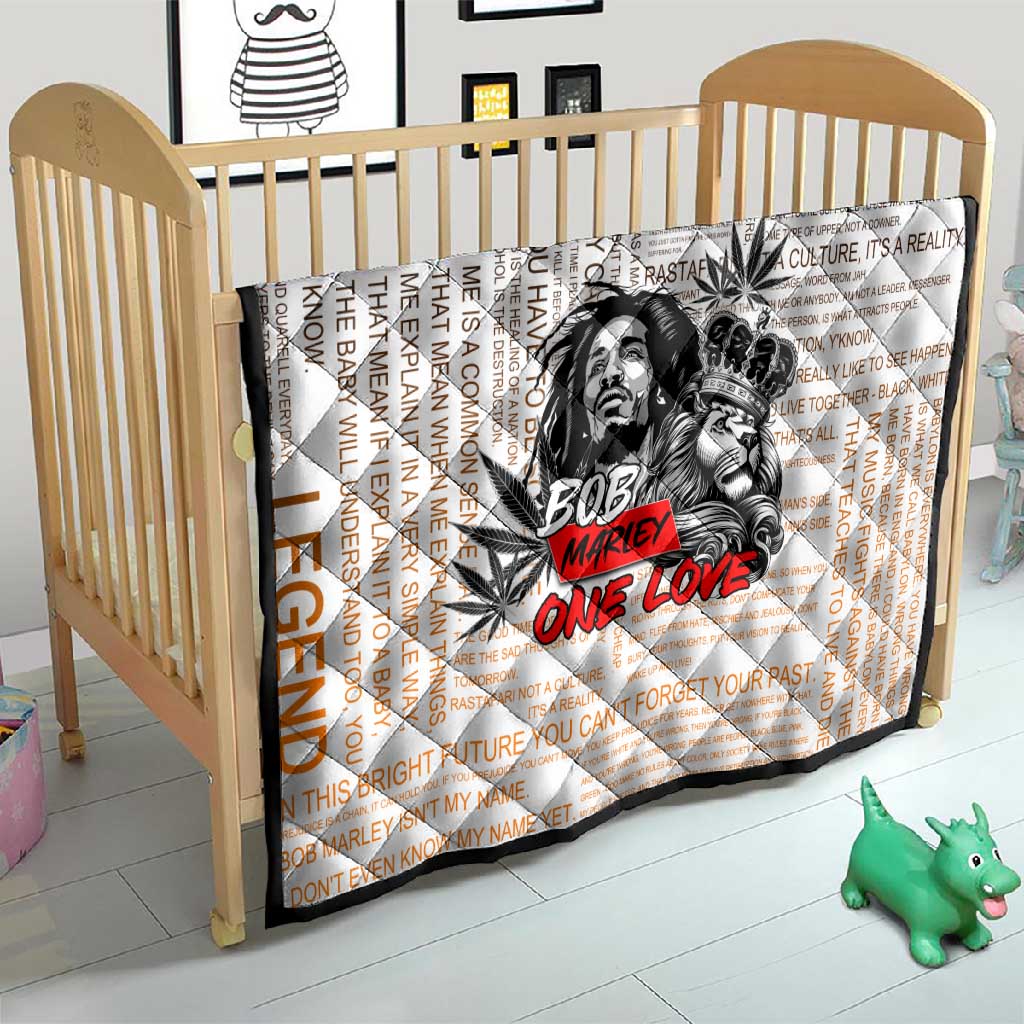 Afro King of Reggae Legend Bob Quilt Rastafari Lion Cannabis Typography Style DT02