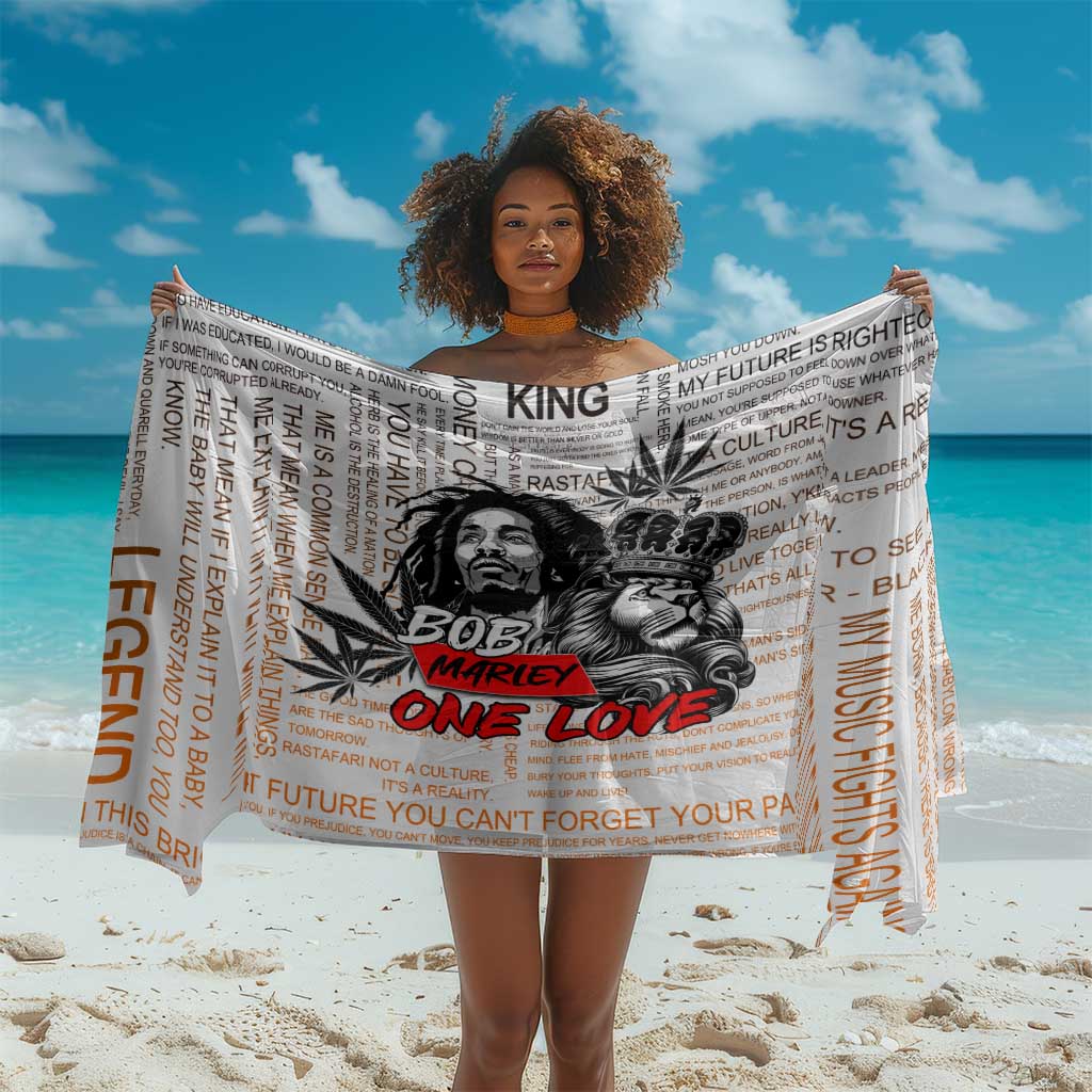 Afro King of Reggae Legend Bob Sarong Rastafari Lion Cannabis Typography Style DT02