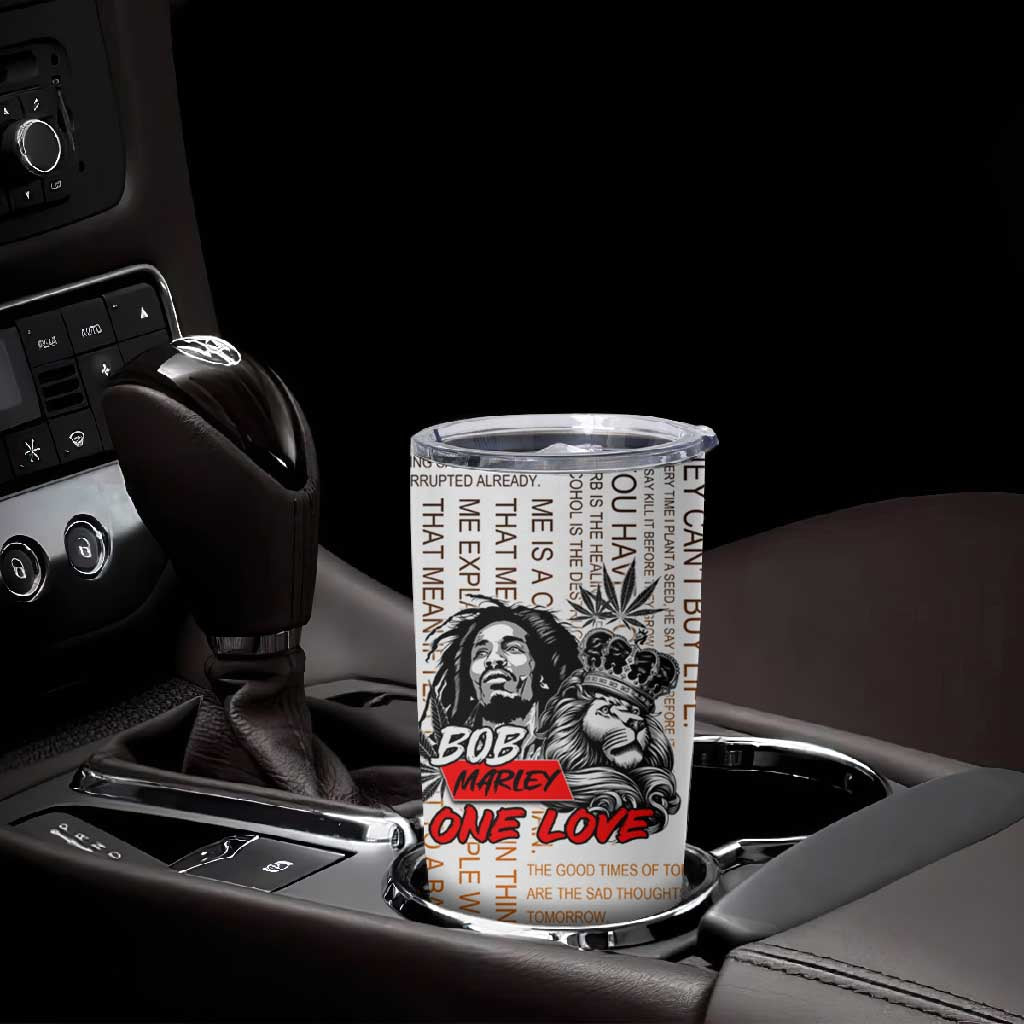 Afro King of Reggae Legend Bob Tumbler Cup Rastafari Lion Cannabis Typography Style DT02