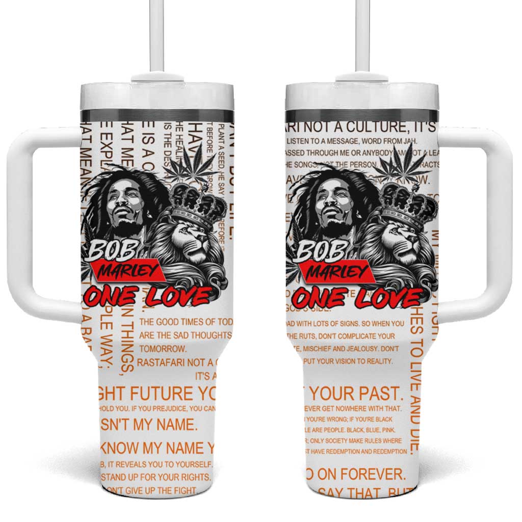 Afro King of Reggae Legend Bob Tumbler With Handle Rastafari Lion Cannabis Typography Style DT02