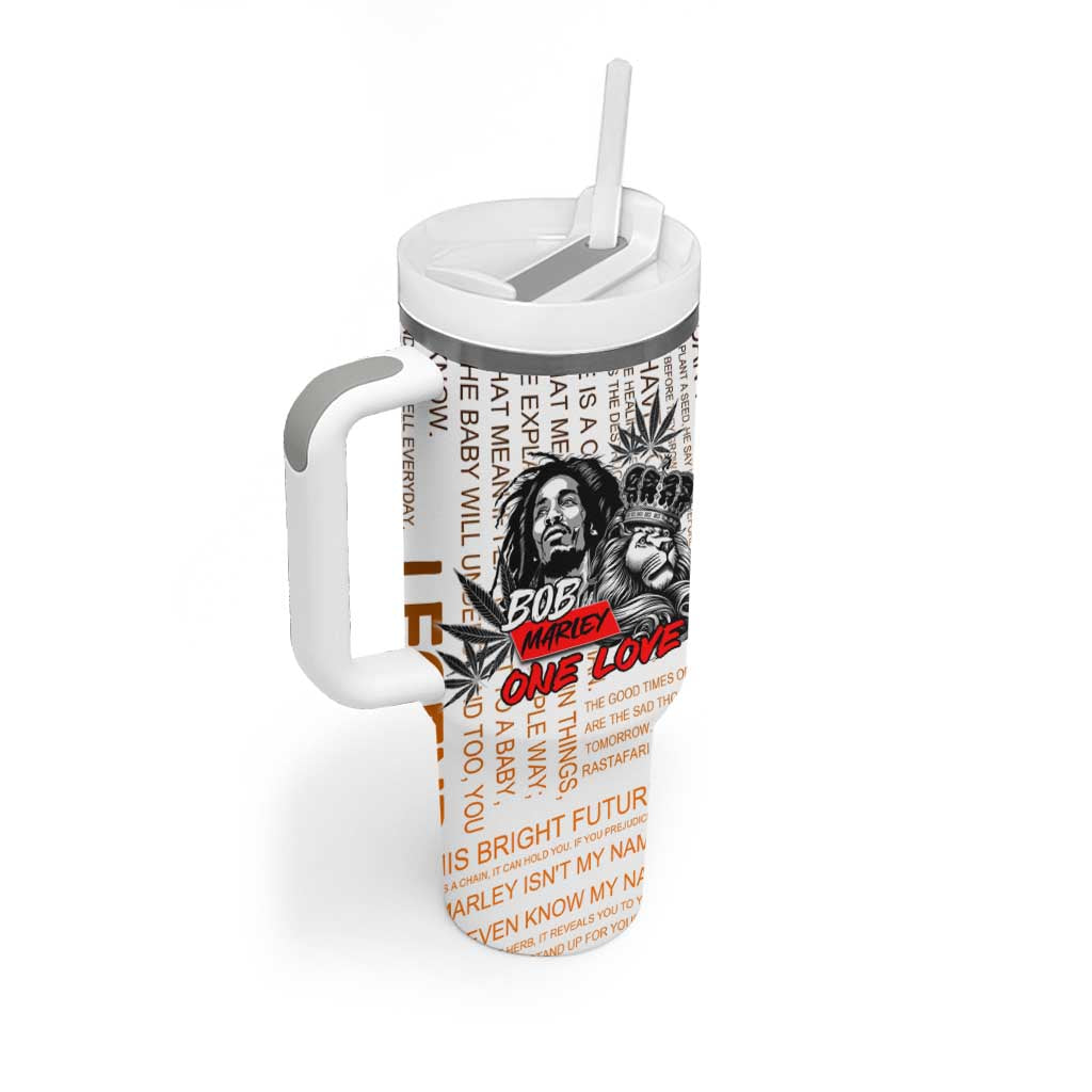 Afro King of Reggae Legend Bob Tumbler With Handle Rastafari Lion Cannabis Typography Style DT02