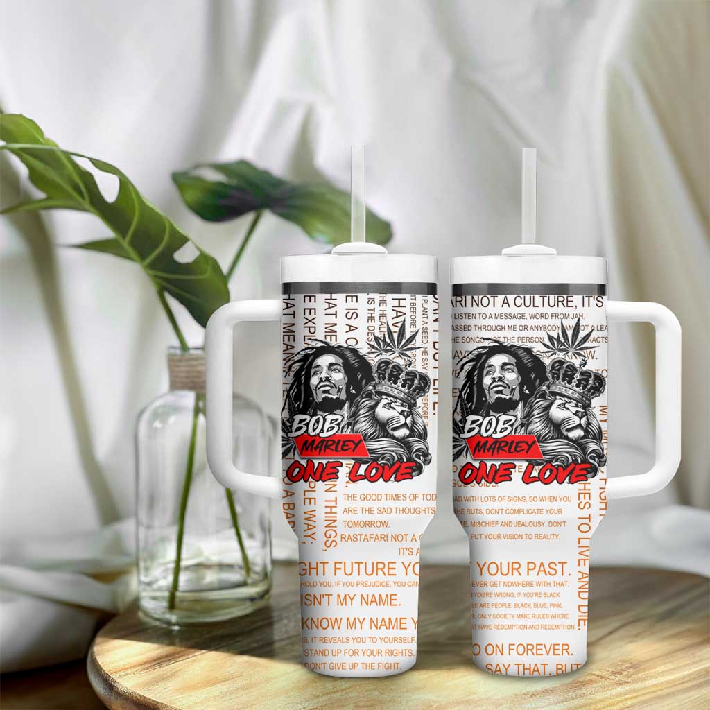 Afro King of Reggae Legend Bob Tumbler With Handle Rastafari Lion Cannabis Typography Style DT02