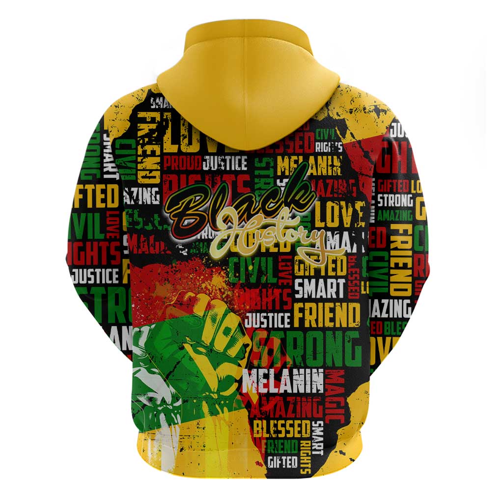 Black History Month Hoodie Strength Love and Justice Typography DT02