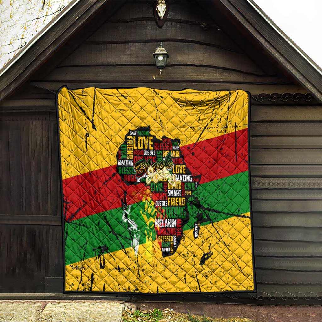 Black History Month Africa Quilt Strength Love and Justice Typography DT02