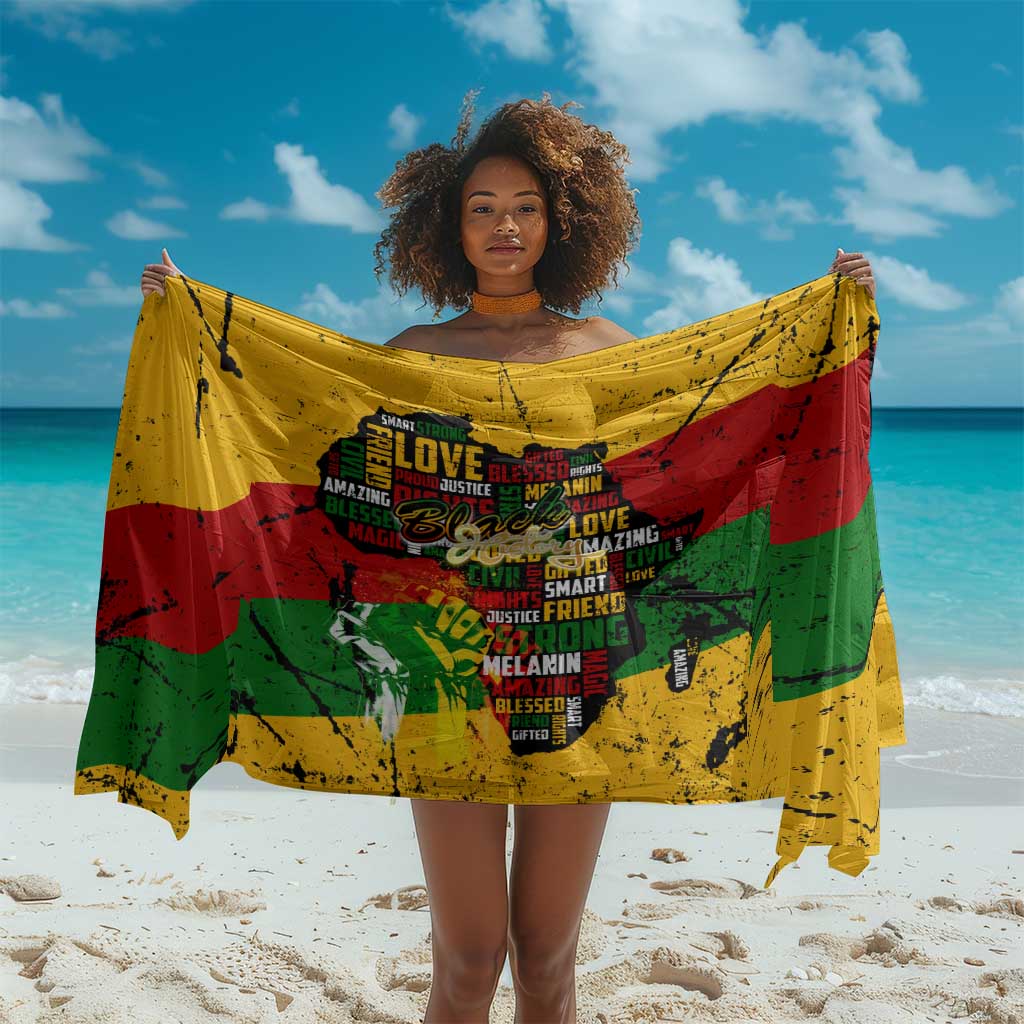 Black History Month Africa Sarong Strength Love and Justice Typography DT02
