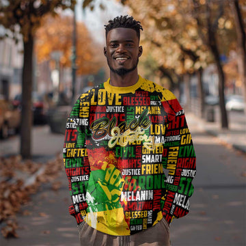 Black History Month Africa Sweatshirt Strength Love and Justice Typography DT02