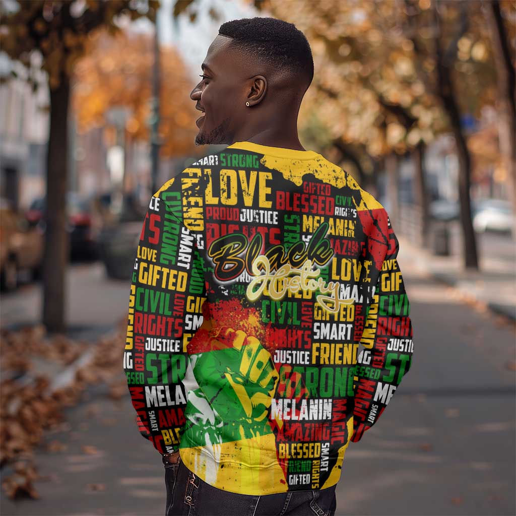 Black History Month Africa Sweatshirt Strength Love and Justice Typography DT02