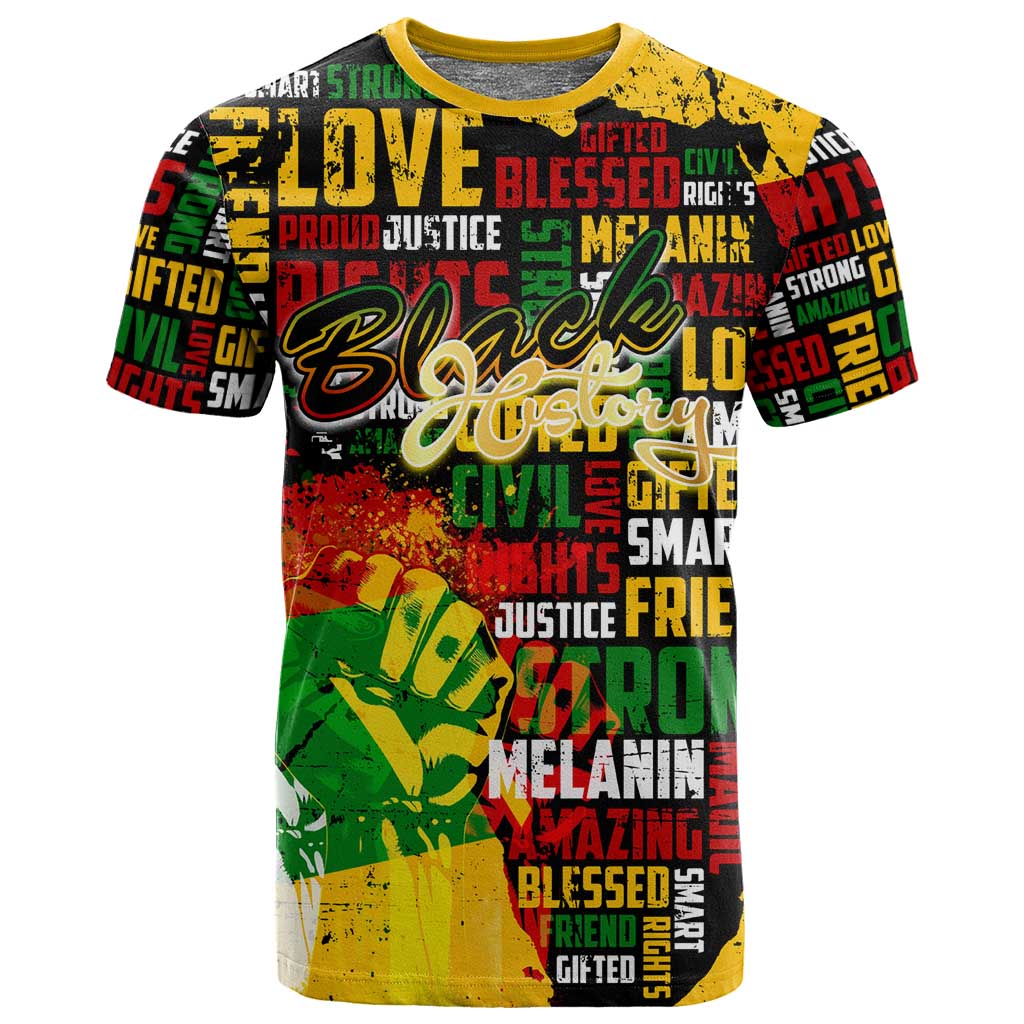 Black History Month Africa T shirt Strength Love and Justice Typography DT02