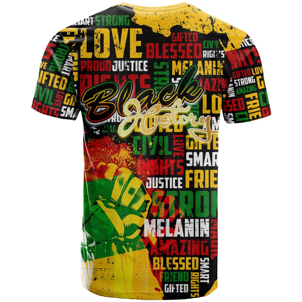 Black History Month Africa T shirt Strength Love and Justice Typography DT02