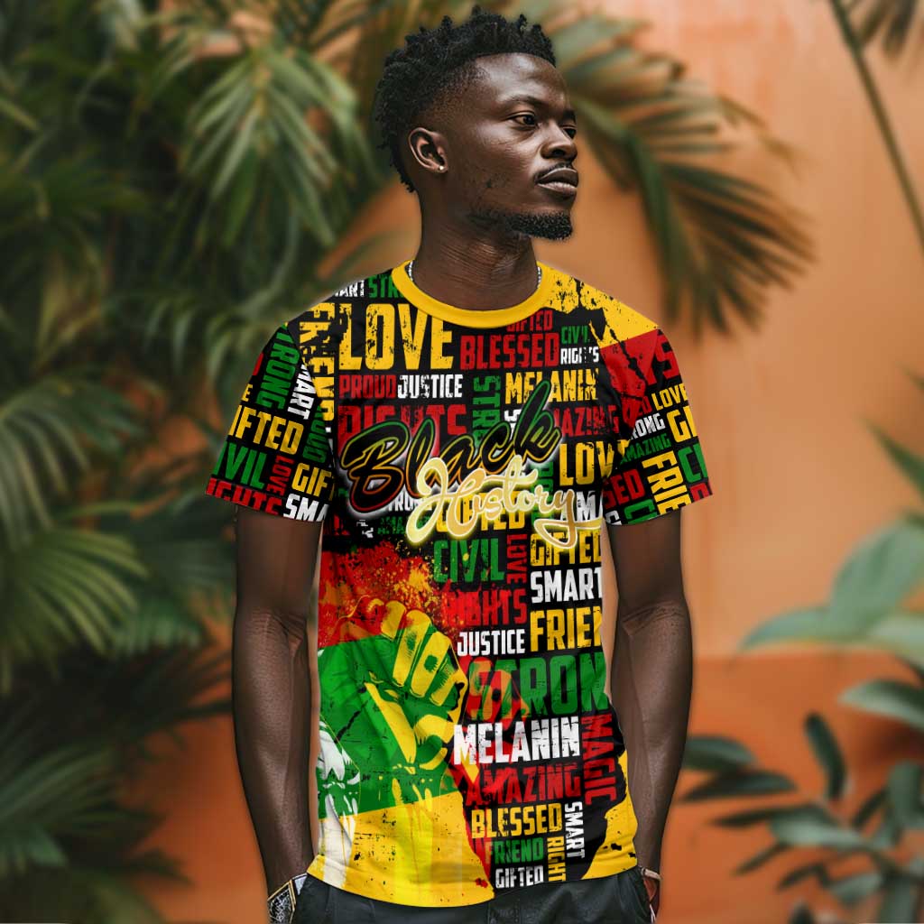 Black History Month Africa T shirt Strength Love and Justice Typography DT02