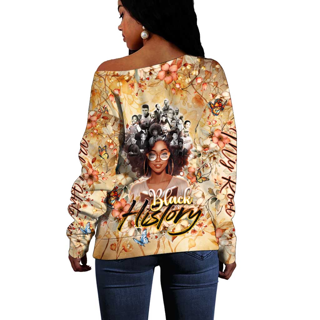 African Women Black History Off Shoulder Sweater Civil Rights Leaders My Roots DT02
