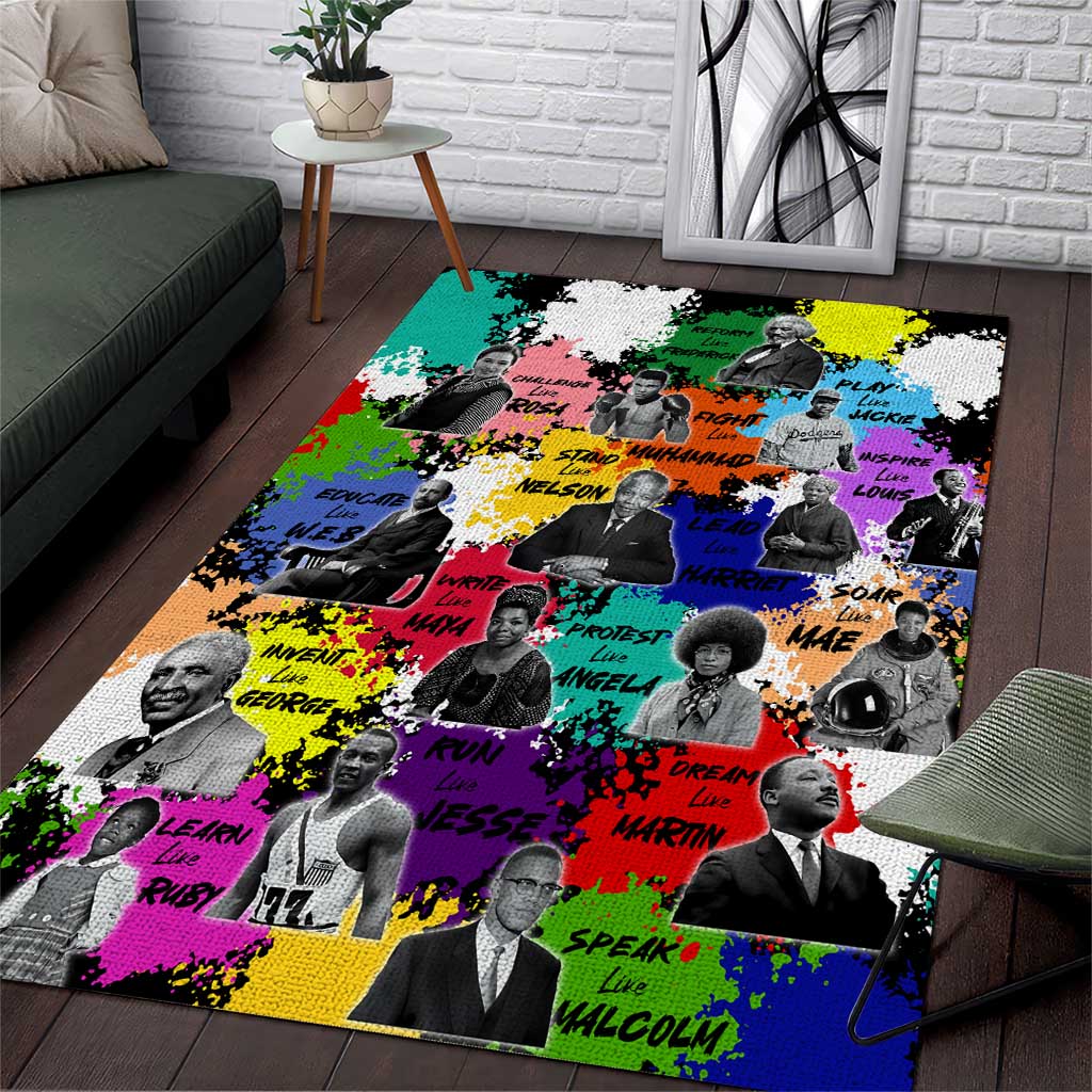 Black History Month African American Area Rug Paint Splashes DT02