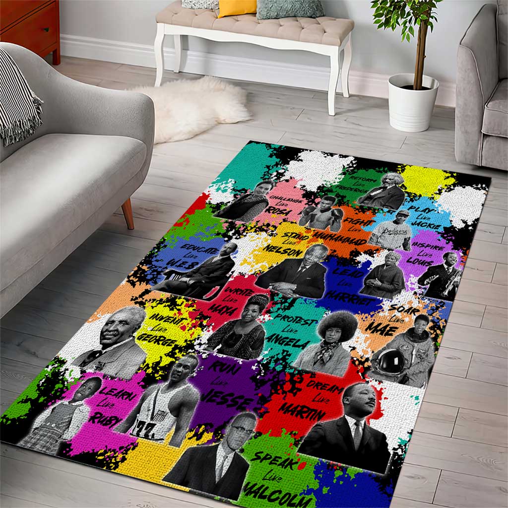 Black History Month African American Area Rug Paint Splashes DT02