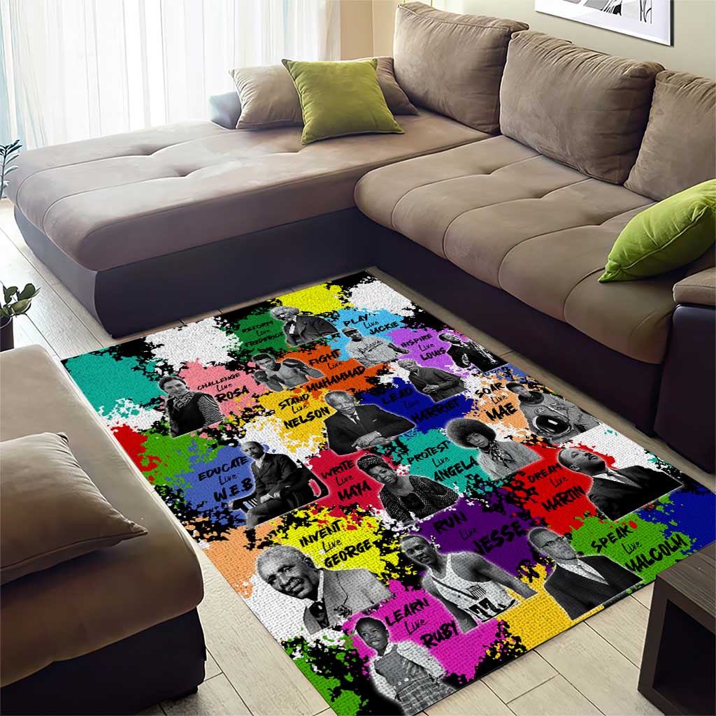 Black History Month African American Area Rug Paint Splashes DT02
