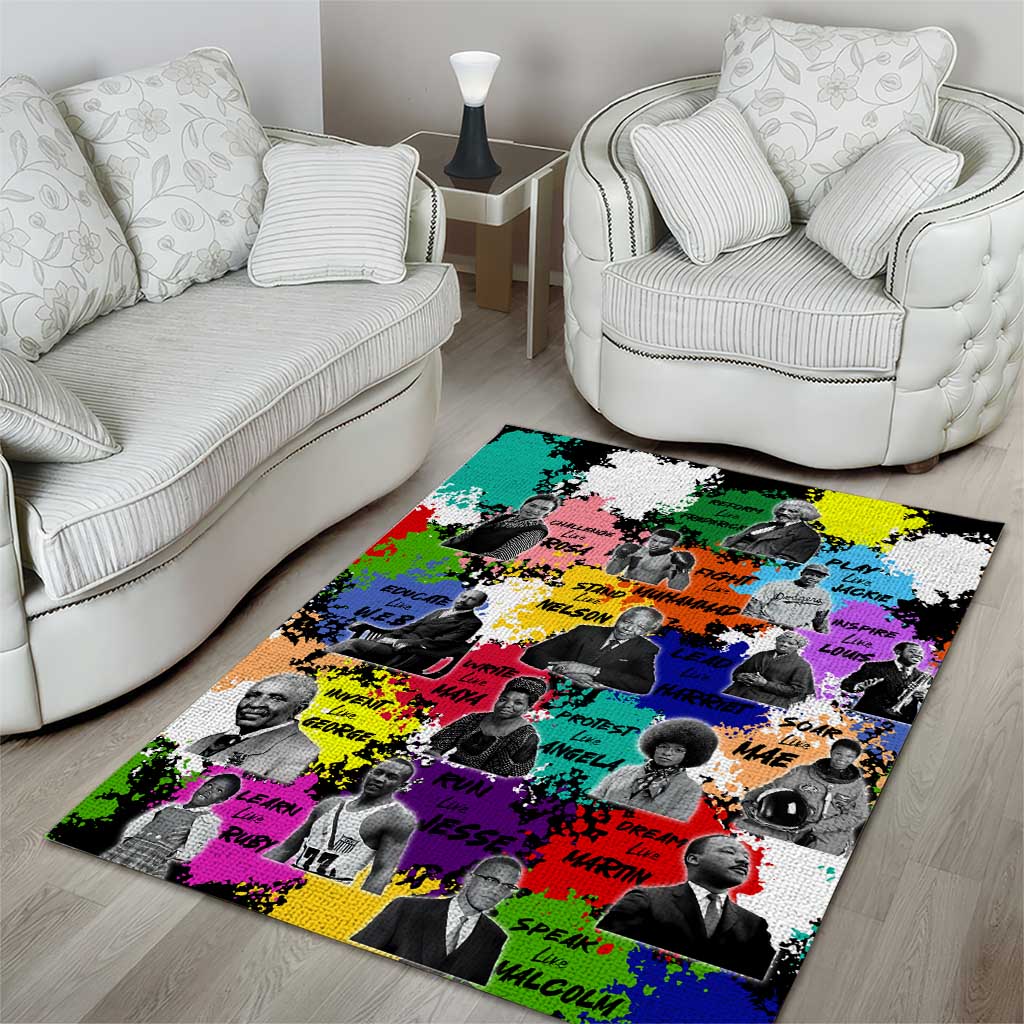Black History Month African American Area Rug Paint Splashes DT02