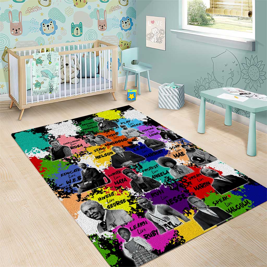 Black History Month African American Area Rug Paint Splashes DT02