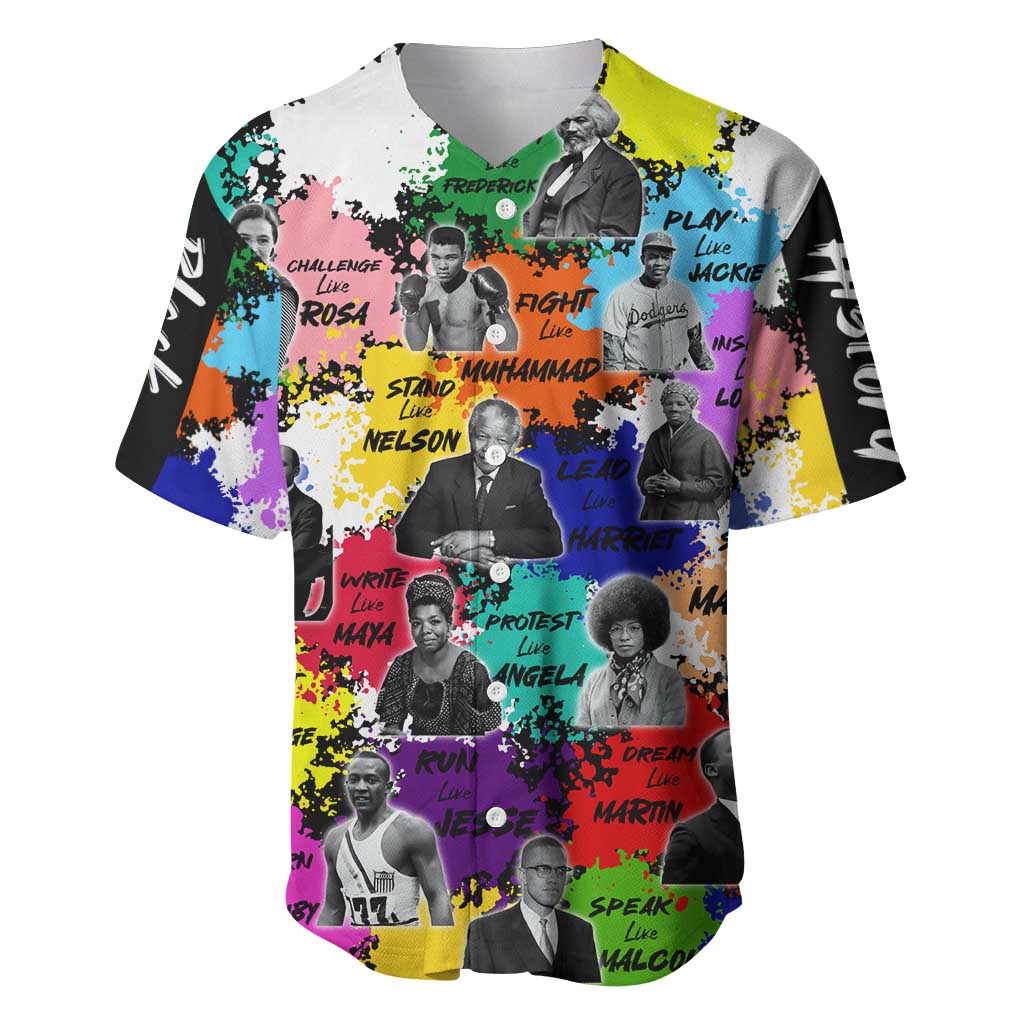 Black History Month African American Baseball Jersey Paint Splashes DT02
