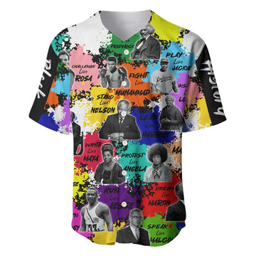 Black History Month African American Baseball Jersey Paint Splashes DT02
