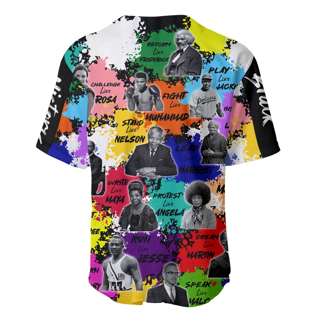 Black History Month African American Baseball Jersey Paint Splashes DT02