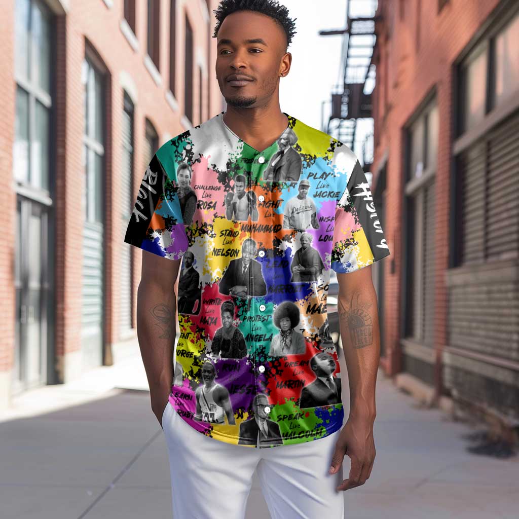 Black History Month African American Baseball Jersey Paint Splashes DT02