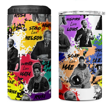 Black History Month African American 4 in 1 Can Cooler Tumbler Paint Splashes DT02
