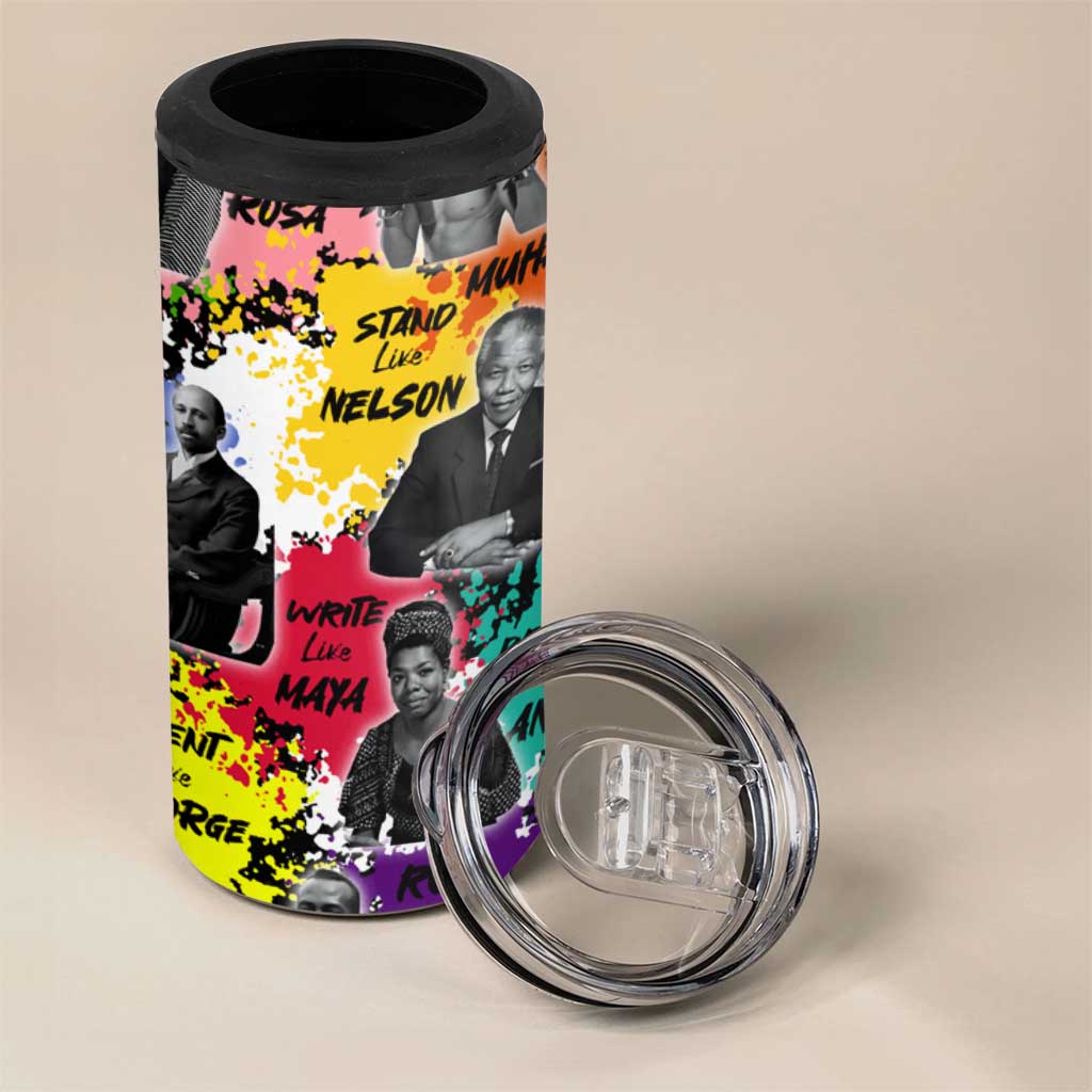 Black History Month African American 4 in 1 Can Cooler Tumbler Paint Splashes DT02