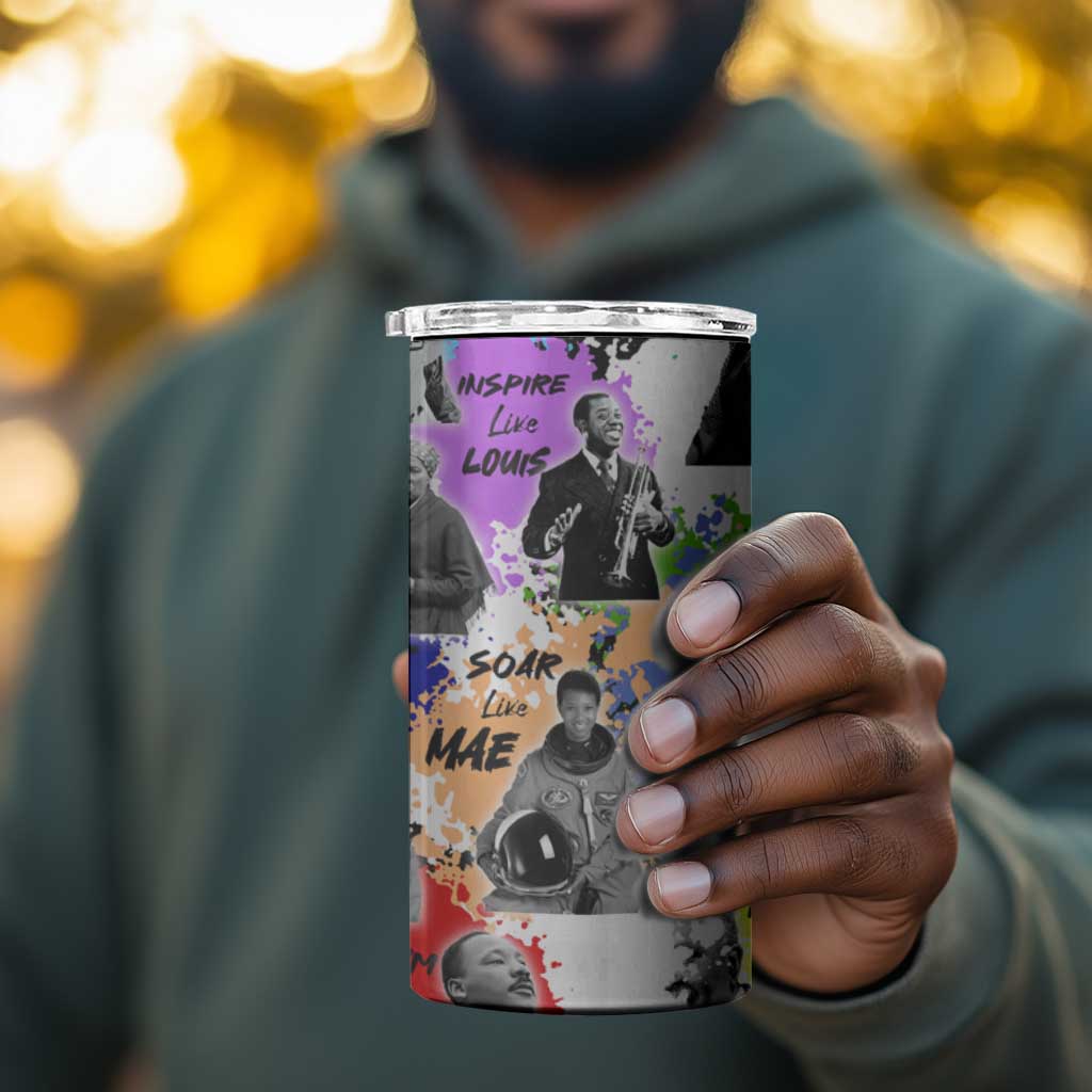 Black History Month African American 4 in 1 Can Cooler Tumbler Paint Splashes DT02